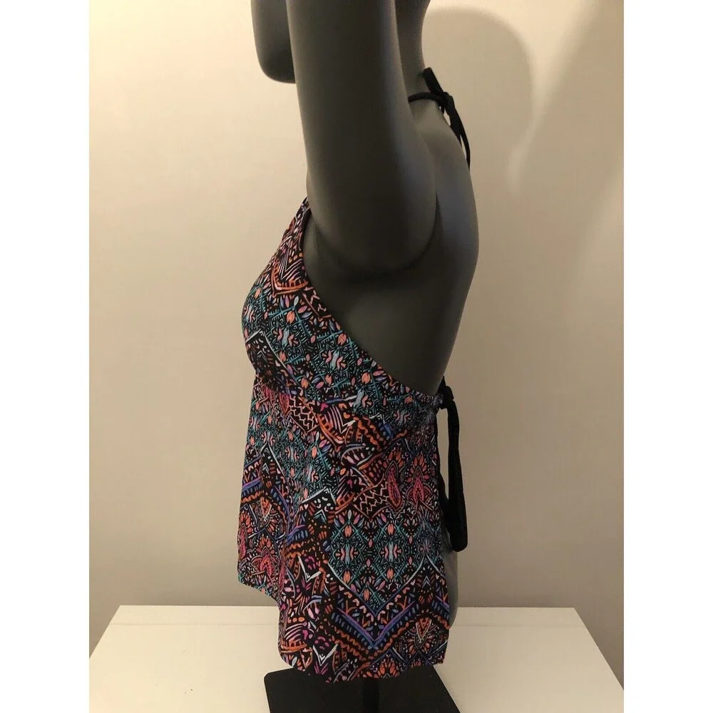 Arizona Brand Halter‎ Swim Top XL Juniors Multi-color Geometric Beach Summer Fun